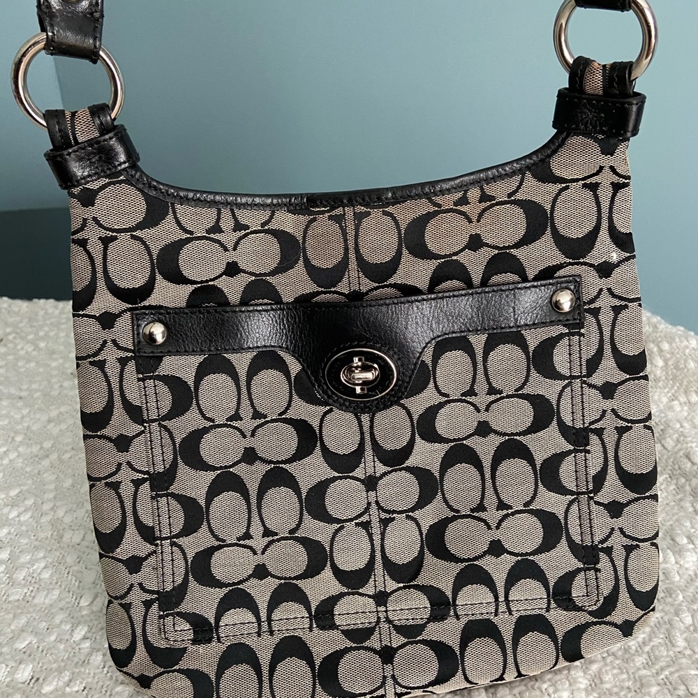 Coach signature fabric crossbody purse